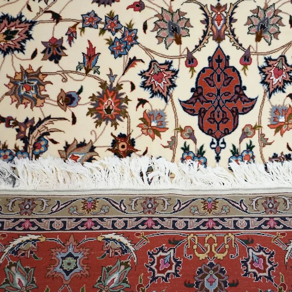 فرش حاشیه‌باریک عاج — پشم مخلوط، ۱۶۰ × ۲۳۰ سانتی‌متر
